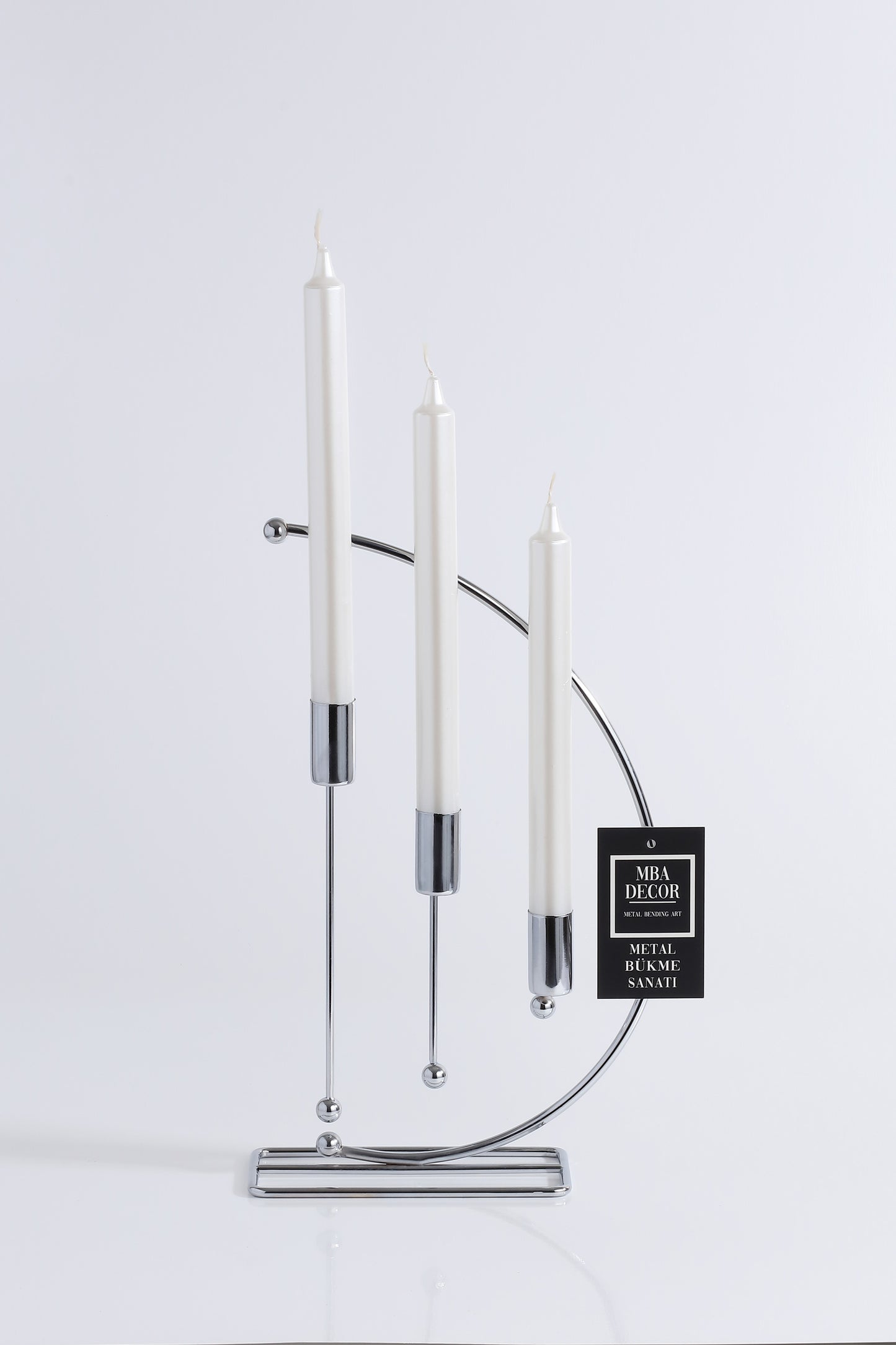 Nota Set 3 Suporturi Lumanari Metal Argintiu – Design Elegant